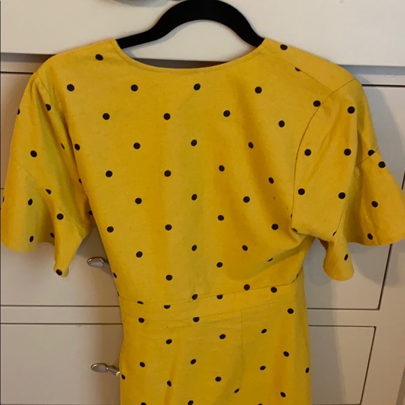 Mustard polka dot wrap dress - Picture 5 of 5